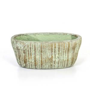 Eskitme Seramik Oval Saksı 26x13,5x11 Cm