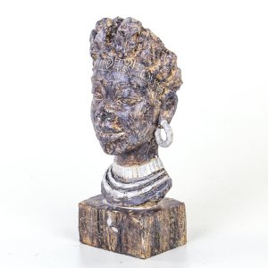 Afrikalı Kadın Büst 13,5x10,5x30 Cm