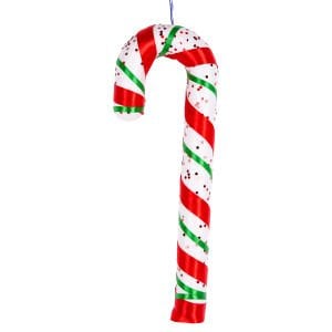 Yılbaşı Süsü, Baston, Kırmızı-Yeşil - 12x33 cm