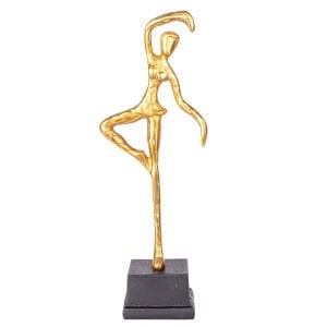 Metal Biblo, Balerin, Gold-Siyah - 11x7x30 cm