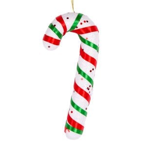 Yılbaşı Süsü, Baston, Kırmızı-Yeşil - 9x19 cm