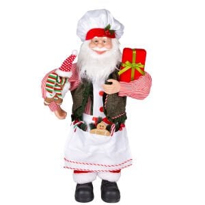 Yılbaşı Noel Baba, Aşçı, Kırmızı-Beyaz - 35x60 cm