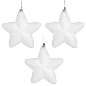 Yılbaşı Süsü Yılbaşı Yıldız 3'lü Set Beyaz 13 Cm.