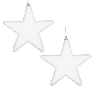 Yılbaşı Süsü, Yıldız, Beyaz - 2'li Set, 19 cm