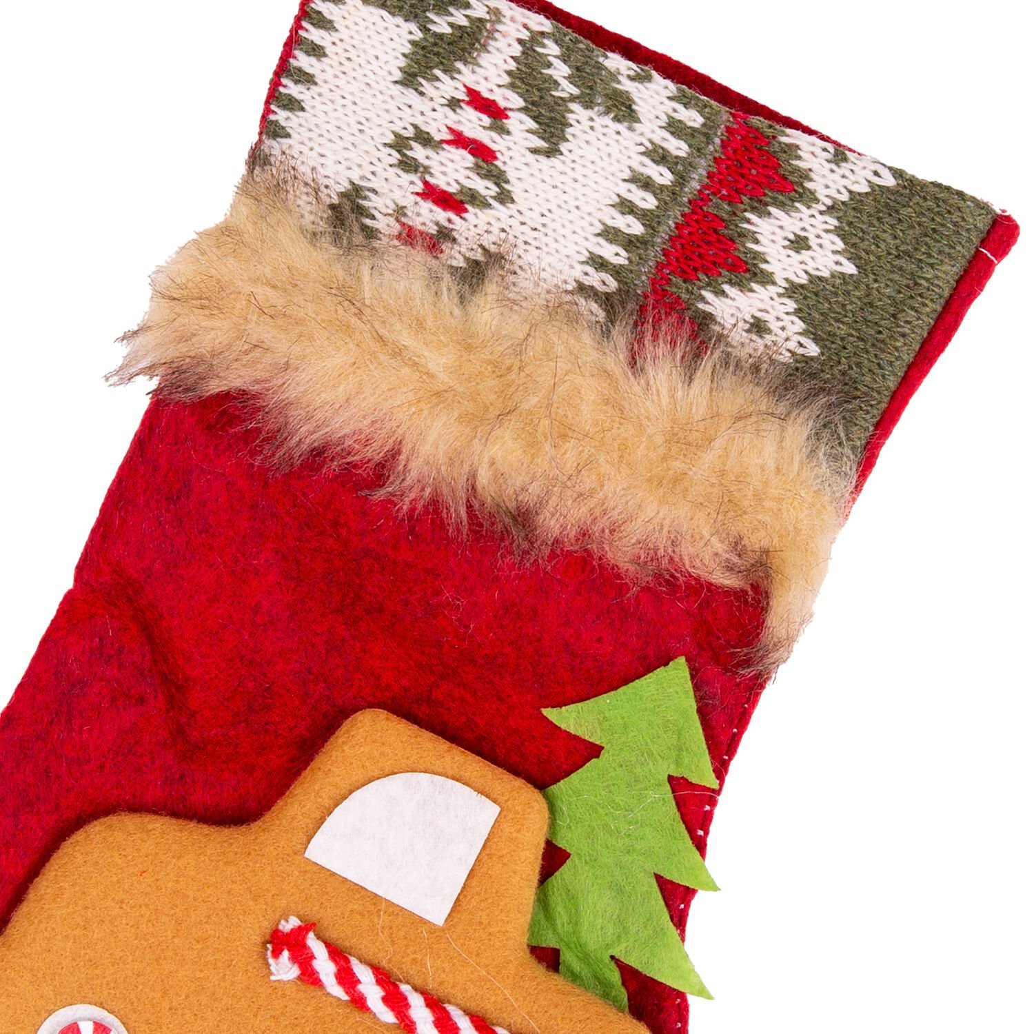 Yılbaşı Süsü, Kırmızı Çorap, Araba Figürlü, Kırmızı - 15x24 cm