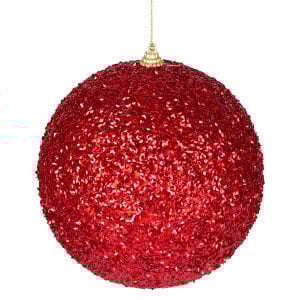 Yılbaşı Topu, Kırmızı - 15 cm