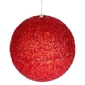 Yılbaşı Topu, Kırmızı - 20 cm