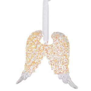 Yılbaşı Ağaç Süsü, Melek Kanadı, Şeffaf - 8x10 cm
