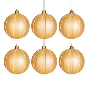 Yılbaşı Ağaç Ağaç Süsü Yılbaşı Topu 6'lı Paket Gold 8 Cm.