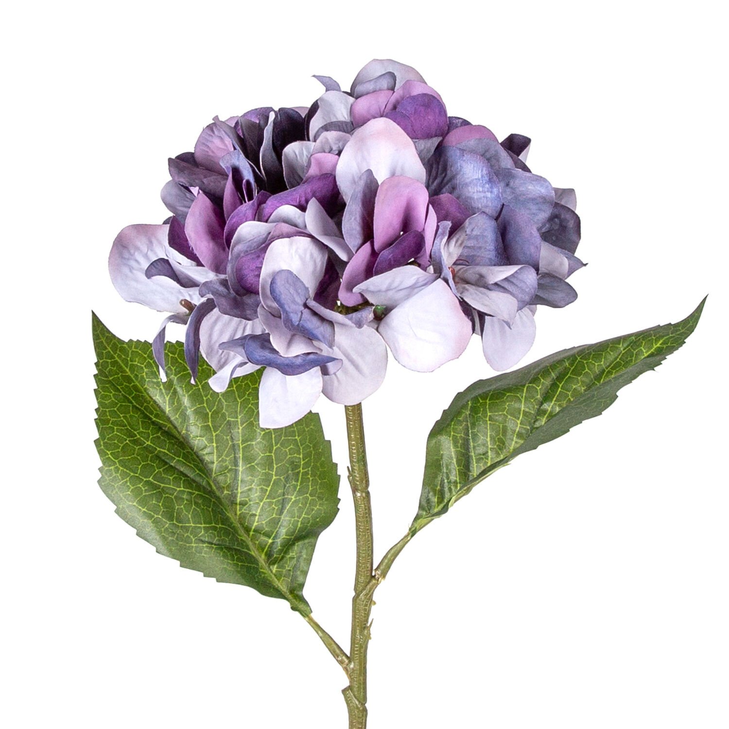 Yapay Çiçek Ortanca, Tek Dal, Mor - Küçük Boy, 60 cm