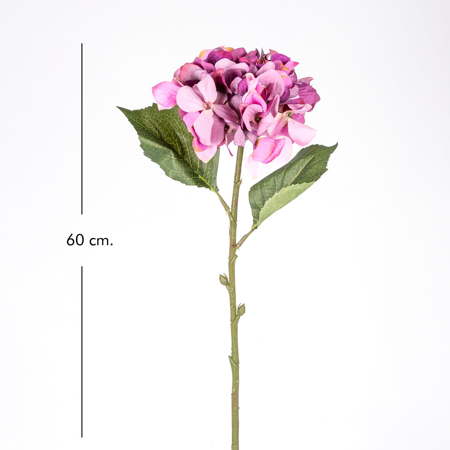 Yapay Çiçek Ortanca, Tek Dal, Lila-Mor - Küçük Boy, 60 cm