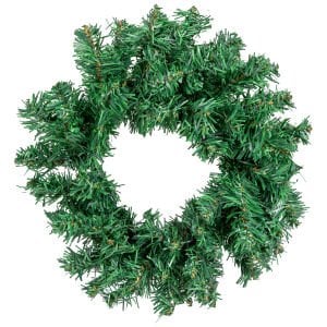 Yılbaşı Kapı Süsü, Çam Dallı Sade Çelenk, Yeşil - 30 cm