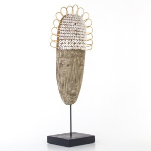 Ahşap Tribal Mask 28,5x18,5x75 Cm