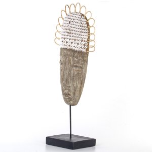Ahşap Tribal Mask 28,5x18,5x75 Cm