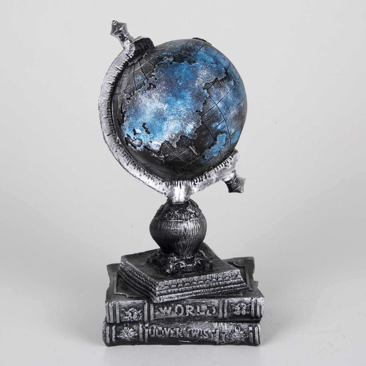 Veramaya Kitaplı Dünya Yerküre Biblo Mavi Renk 13,5x11x27 Cm