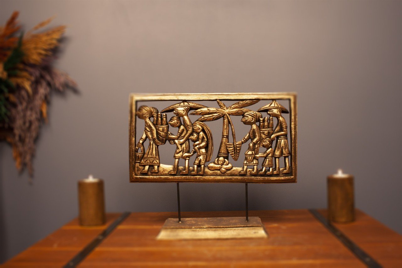 Veramaya Dekoratif Mısır Tablet Biblo Dore 30x34 Cm