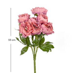 Yapay Çiçek Şakayık Buket 7 Dal Büyük Boy Gül Kurusu 55 Cm.