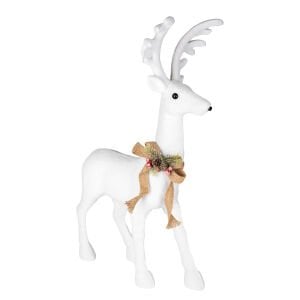Yılbaşı Süsü, Geyik, Beyaz - 75x52 cm