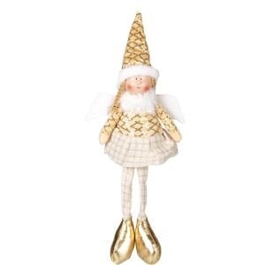 Yılbaşı Süsü, Oturan Kanatlı Peri Figürü, Gold - 17x53 cm