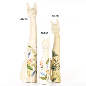Ahşap Kedi Dekor 15x5,5x79,5 Cm