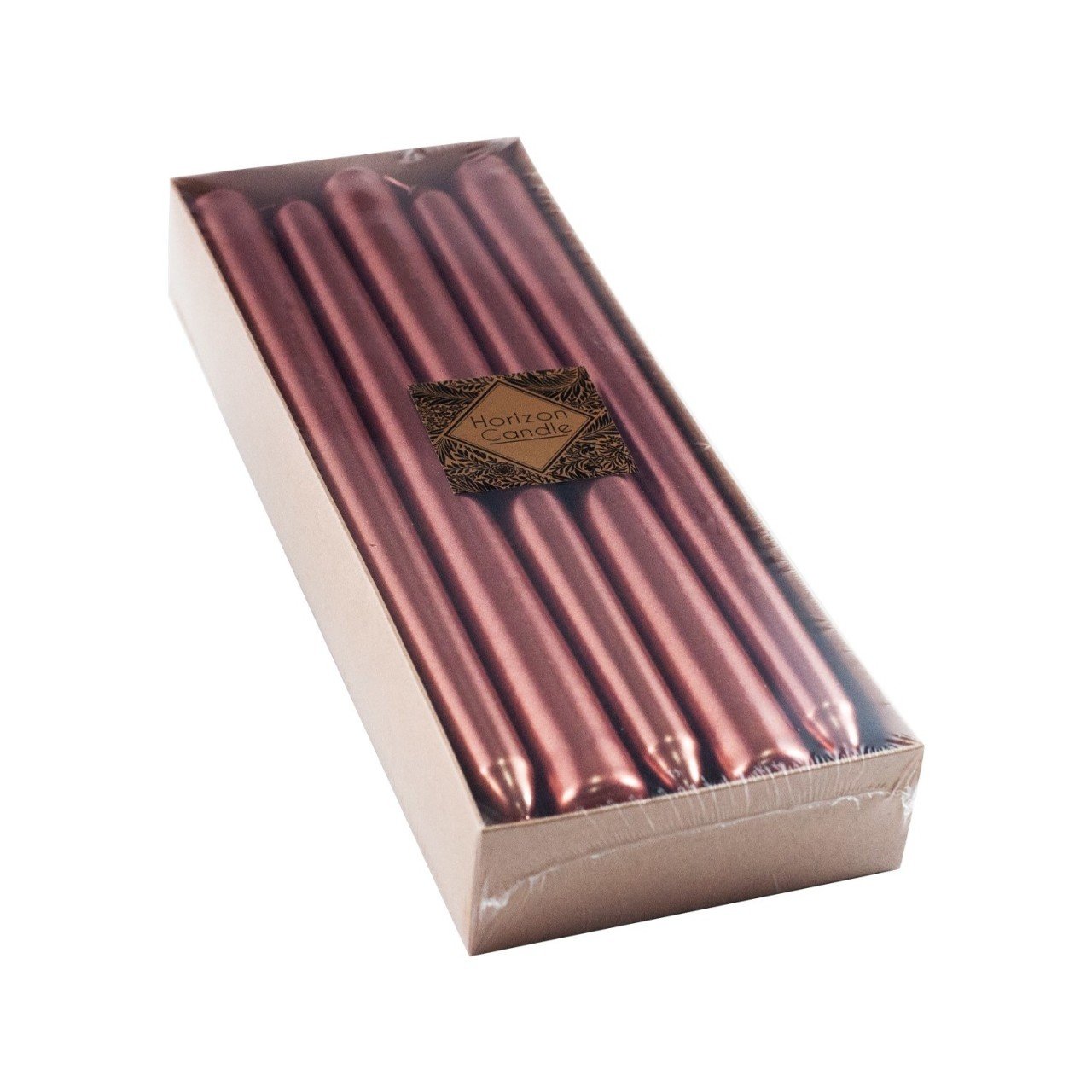 Veramaya 10 Lu Paket Metalik Bakır Renk Şamdan Mum 25 Cm