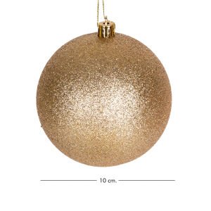 Yılbaşı Topu Simli Mat Parlak 6'lı Set Gold 10 Cm.