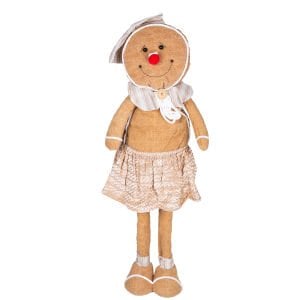 Yılbaşı Süsü, Kurabiye Kadın, Kahverengi - Uzayan Ayaklı, 30x60-90 cm