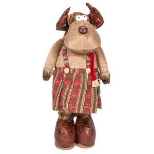 Yılbaşı Süsü, Geyik Kadın, Kahverengi - Etekli, Uzayan Ayaklı, 36x80-130 cm