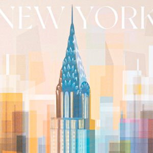 Siyah Ahşap Çerçeveli New York Empire State MDF Üzeri Baskı Tablo Kırmızı-Turuncu 50x2,5x70 Cm.