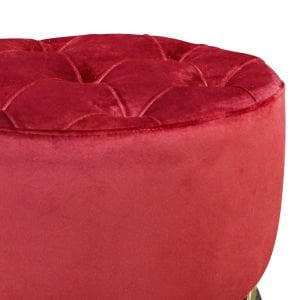 Modern Silindir Puf Bordo-Siyah 42 x 42 Cm.