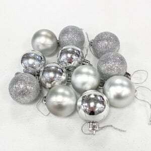 Yılbaşı Topu, Lame - 12'li Paket, 4 cm