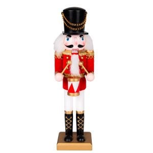 Yılbaşı Süsü, Kurşun Adam, Fındıkkıran, Kırmızı-Beyaz - Trampet çalan, 7,5x30 cm