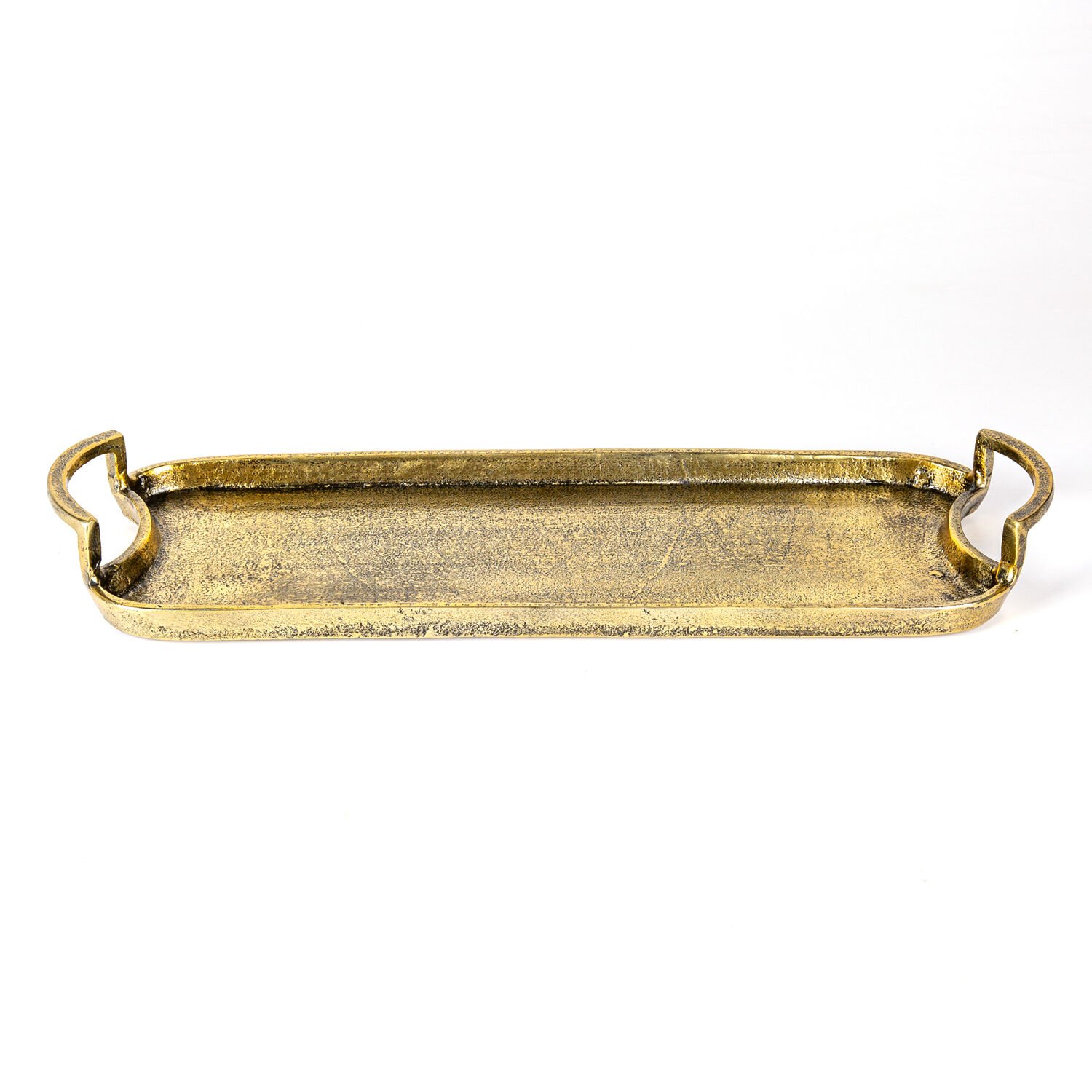 Metal Tepsi, Dikdörtgen, Gold - 44x5x13,5 cm