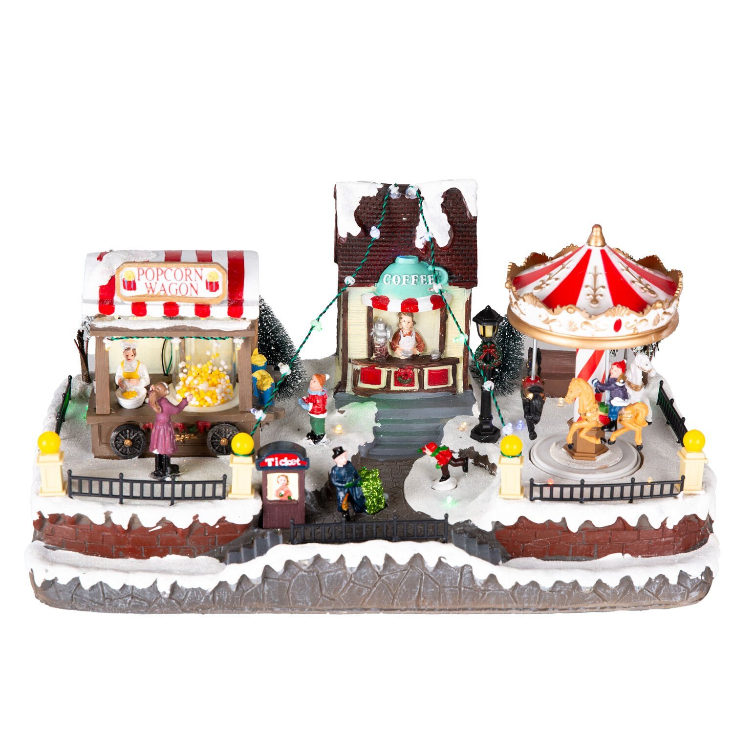 Yılbaşı Süsü, Popcorn - Coffee - Dekor, Hareketli, Müzikli, Işıklı, 43x23x22 cm