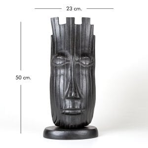Dekoratif Metal Yüz Dekor Siyah 23x50x17 Cm.