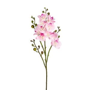 Yapay Çiçek, Orkide, Gerçek Dokulu, Pembe - 80 cm