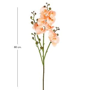 Yapay Çiçek, Orkide, Gerçek Dokulu, Somon - 80 cm