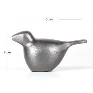 Dekoratif Metal Kuş Antrasit 15x8x7 Cm.