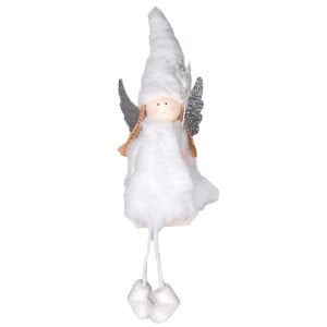 Yılbaşı Süsü, Peri Figürlü, Beyaz - 11x34 cm