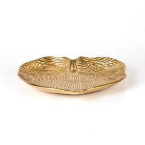 Dekoratif Metal Yaprak Tabak Gold 29x3,5x28 Cm.