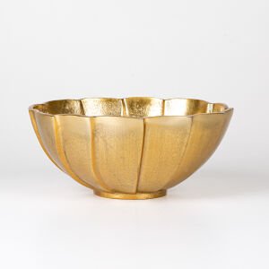 Dekoratif Metal Yuvarlak Kase Gold 24x10x24 Cm.