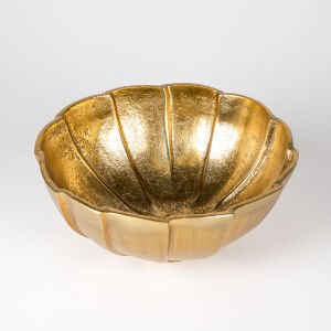 Dekoratif Metal Yuvarlak Kase Gold 24x10x24 Cm.