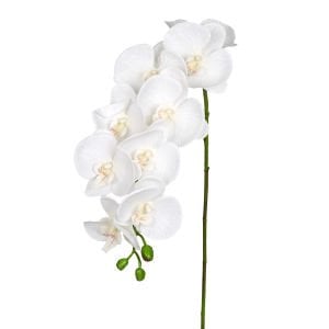 Yapay Orkide Gerçek Dokulu Beyaz 95 Cm.