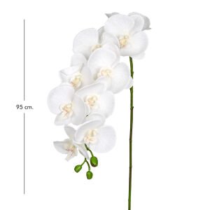 Yapay Orkide Gerçek Dokulu Beyaz 95 Cm.