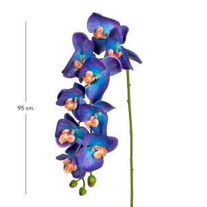 Yapay Orkide Gerçek Dokulu Mor-Mavi 95 Cm.