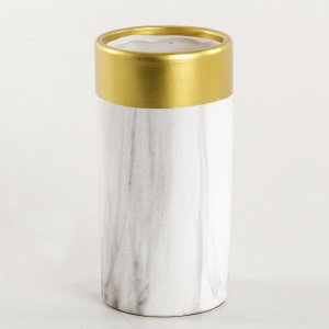 Gold/mermer Desenli Seramik Vazo 8,5x20 Cm