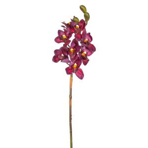 Yapay Orkide Gerçek Dokulu Bordo 75 Cm.