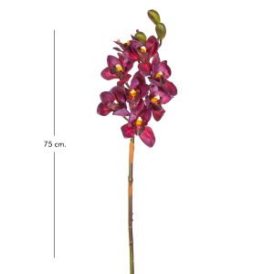 Yapay Orkide Gerçek Dokulu Bordo 75 Cm.