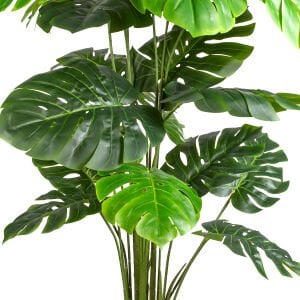 Yapay Monstera - Deve Tabanı Ağacı, Gerçek Dokulu - 20 Yaprak, 165 cm