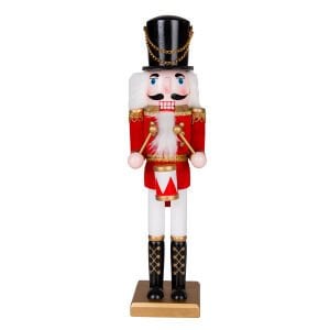 Yılbaşı Süsü, Kurşun Adam, Fındıkkıran, Kırmızı-Beyaz - Trampet çalan, 9x38 cm